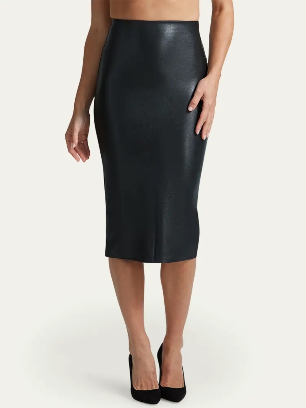 NWT Commando Women’s Black Faux Leather High Waist Bodycon Pencil Skirt sz S